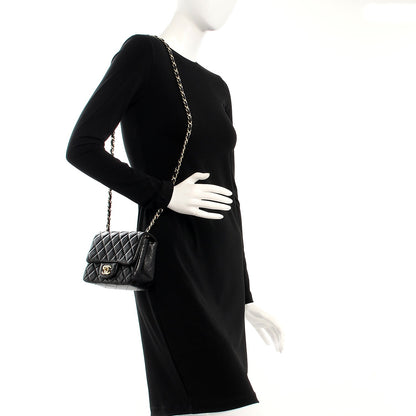 Chanel Lambskin Quilted Mini Square Flap Black 2 of 12