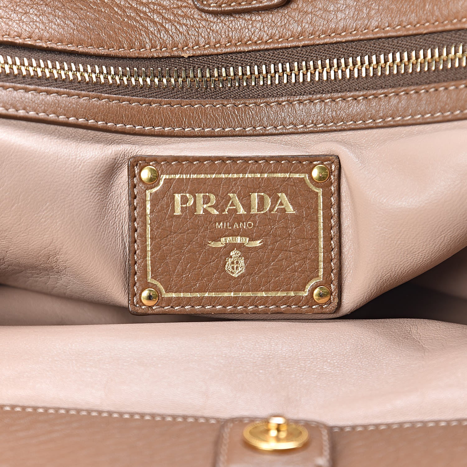Prada Vitello Daino Shoulder Bag Cuoio 6 of 12