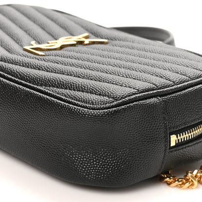 Saint Laurent Grain De Poudre Matelasse Monogram Mini Lou Camera Bag Black 10 of 11