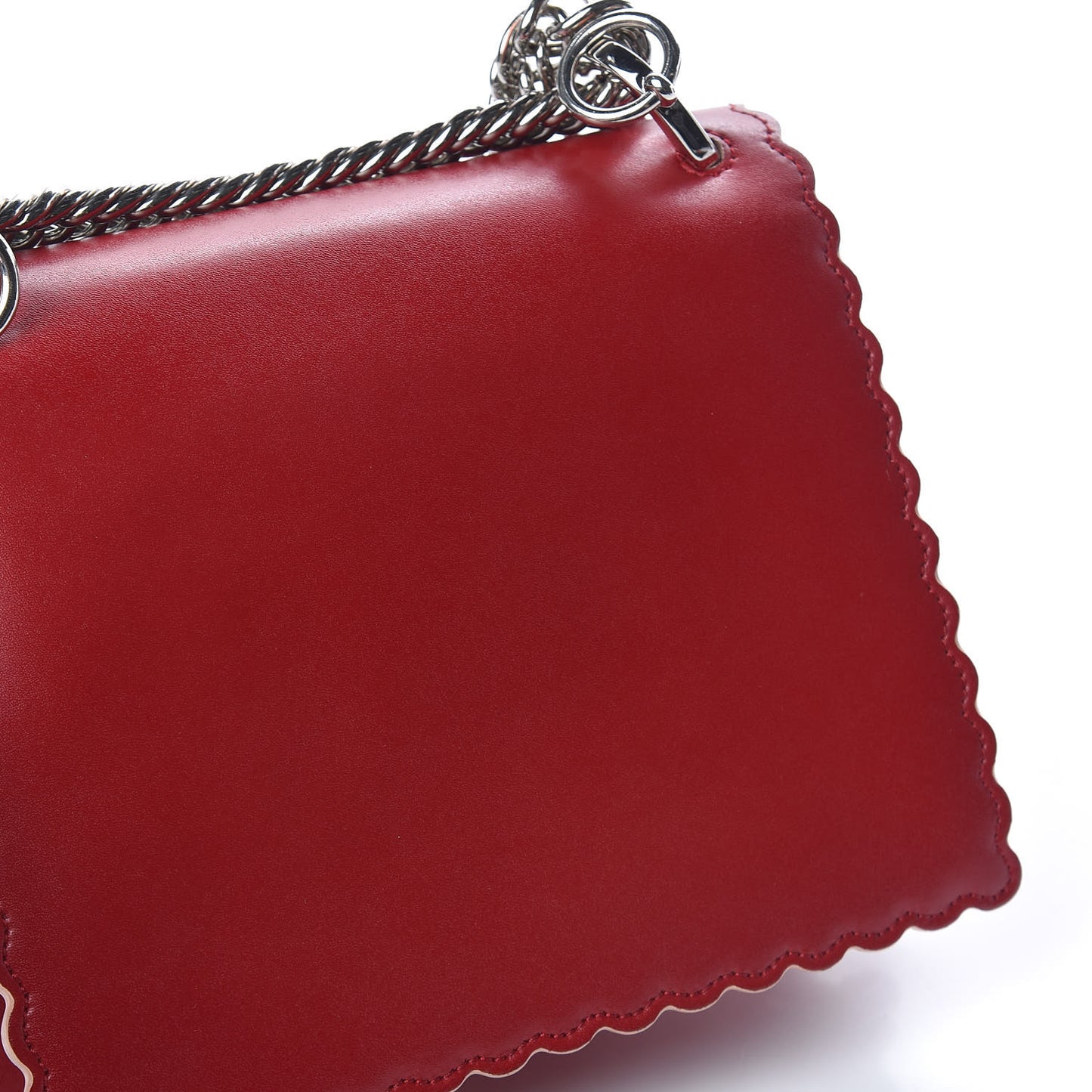 Vitello Liberty Scalloped Studded Small Kan I Shoulder Bag Fragola