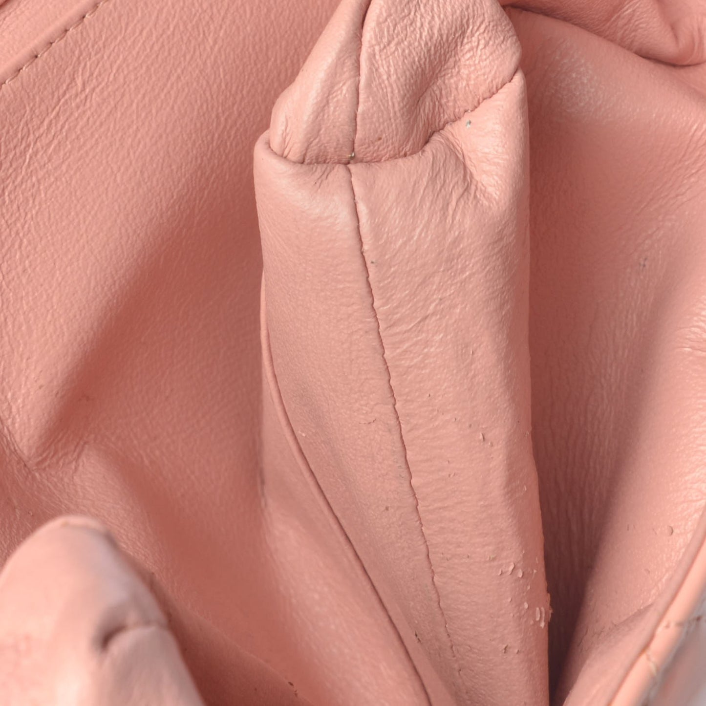 Patent Quilted Clutch With Chain Flap Light Pink