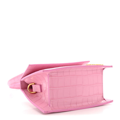 Jacquemus Calfskin Crocodile Embossed Le Chiquito Pink 4 of 9