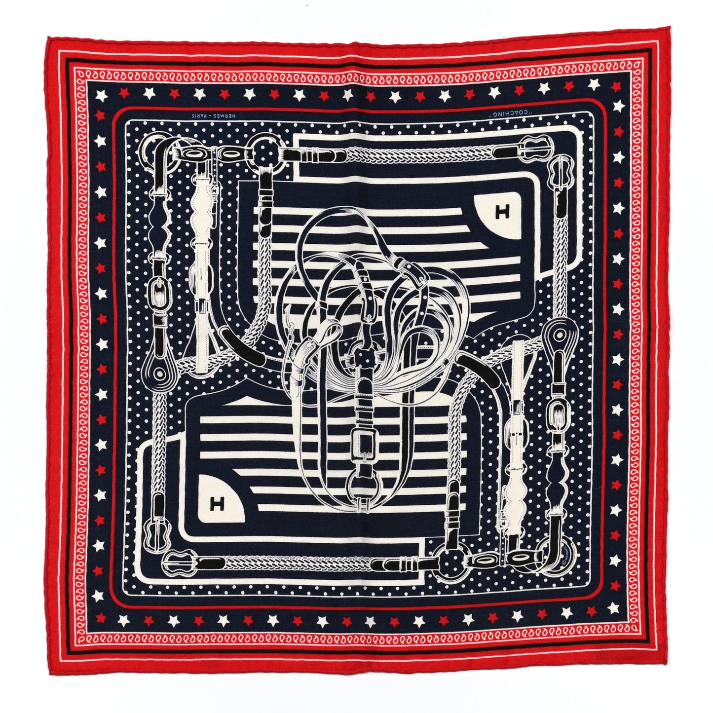 Cashmere Silk Coaching Bandana Scarf 55