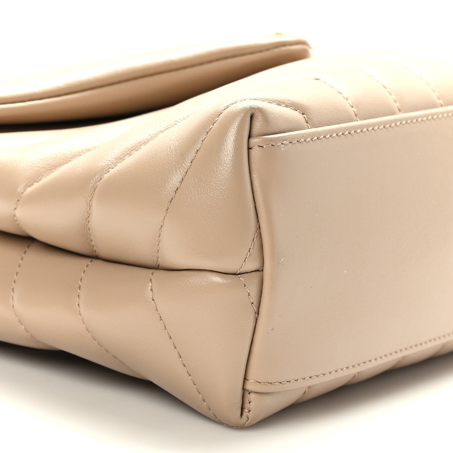 Calfskin Y Quilted Monogram Small Loulou Chain Satchel Dark Beige