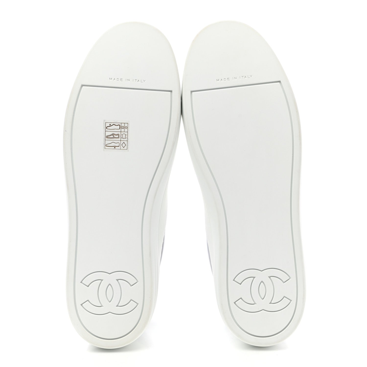 Chanel Patent Calfskin High Top CC Sneakers 38 Navy White 5 of 9
