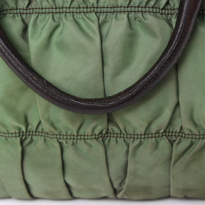 Prada Tessuto Nylon Gaufre Tote Green Brown 14 of 19