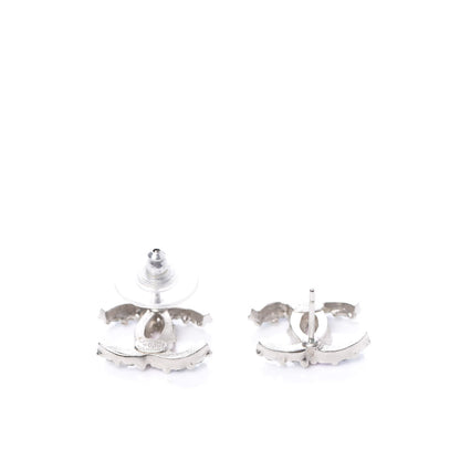 Chanel Crystal CC Earrings Silver Multicolor 3 of 5