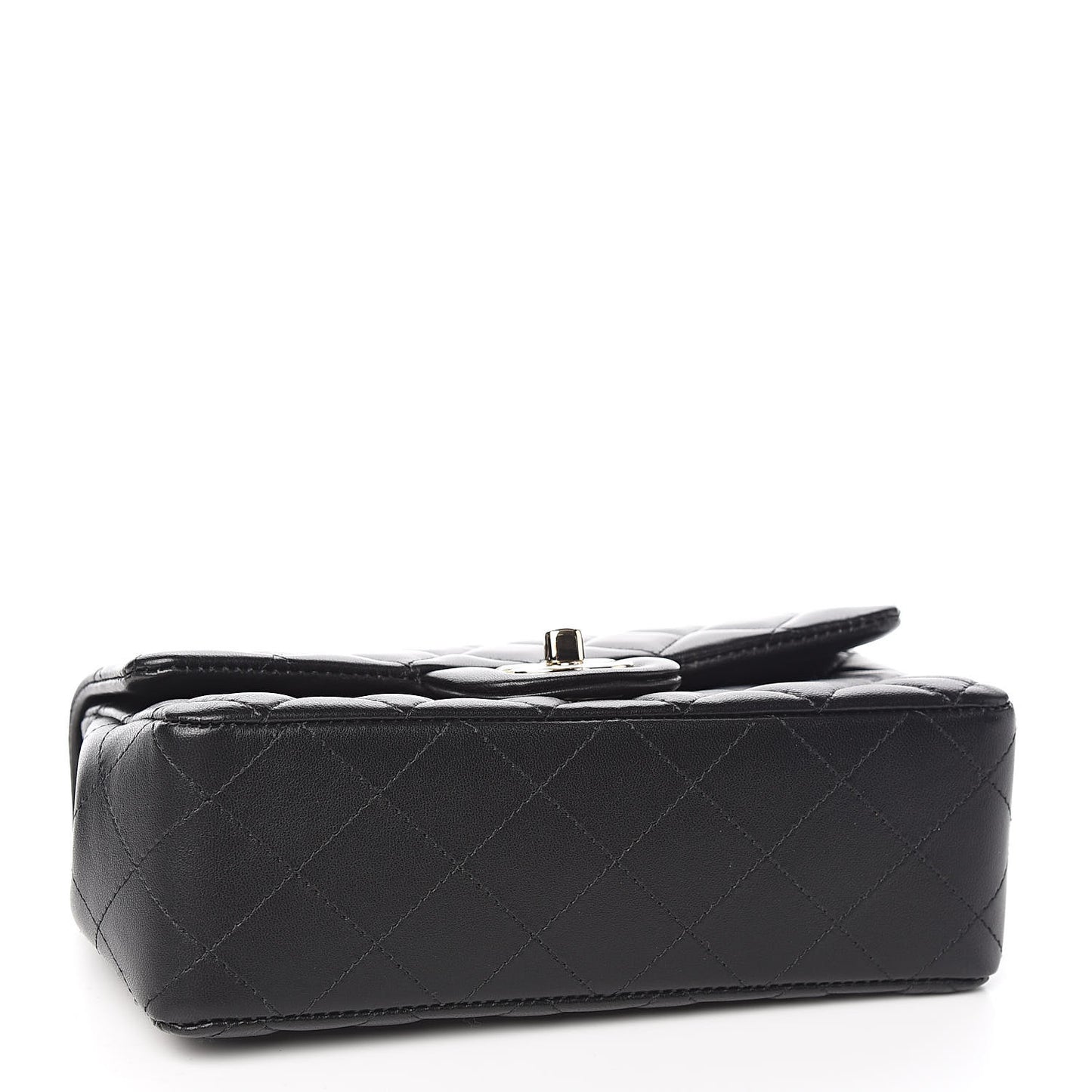 Lambskin Quilted Mini Rectangular Flap Black