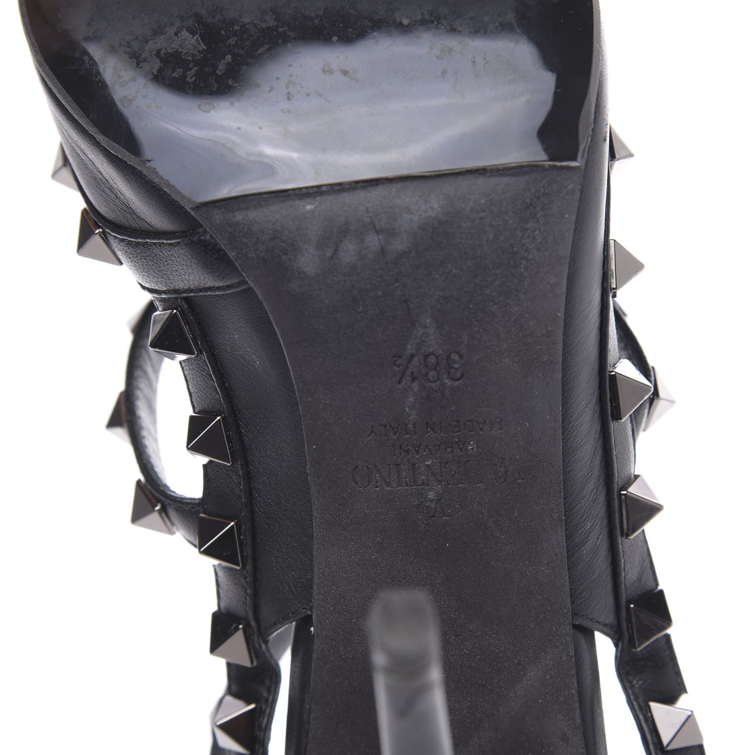Valentino Garavani Nappa Rockstud Ankle Strap Pumps 38.5 Black 7 of 12