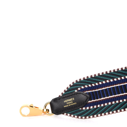 Hermes Toile Swift 50mm Sangle Cavale Shoulder Strap Malachite Bleu Electrique Black 5 of 6