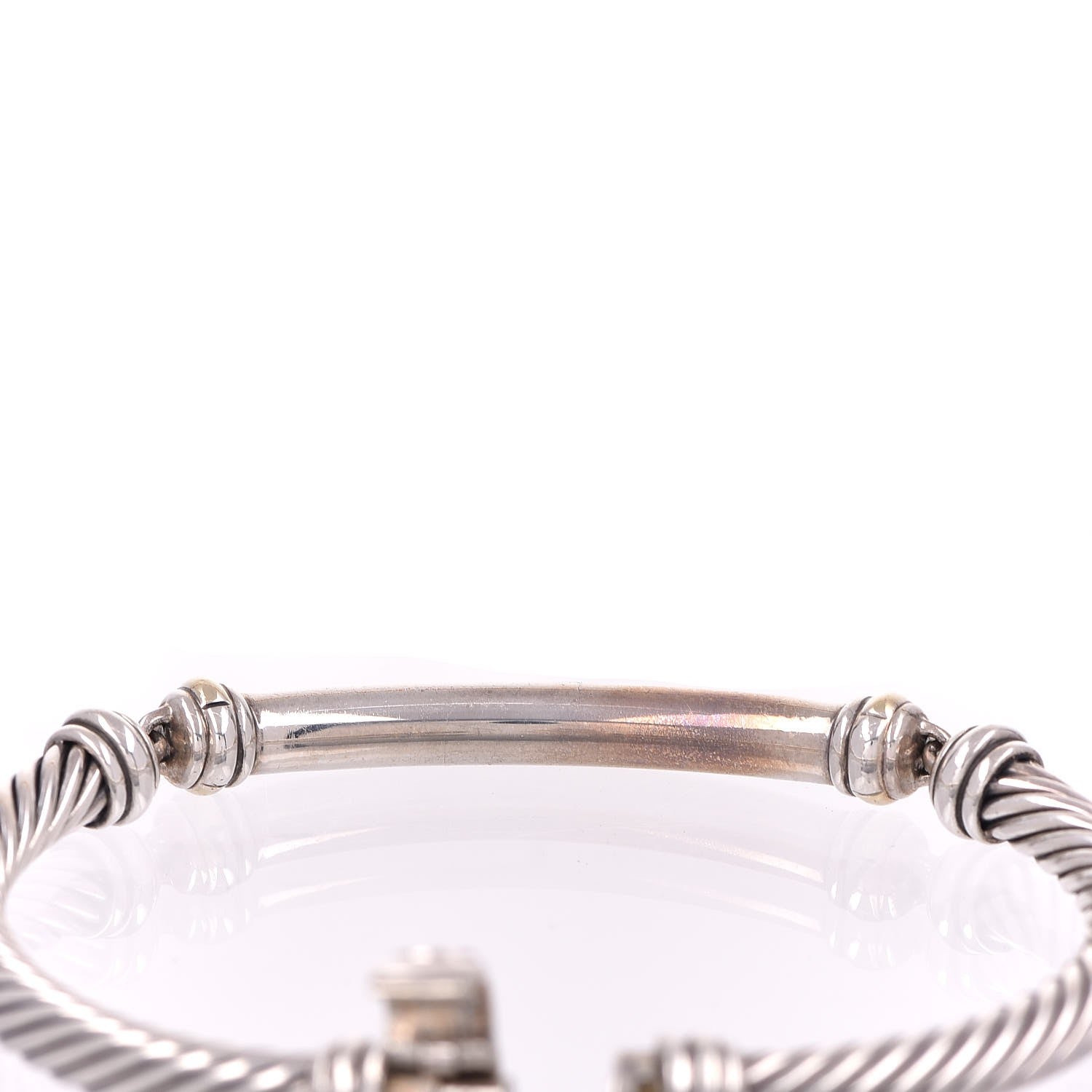 David Yurman Sterling Silver 14K Yellow Gold Metro Cable Bracelet 5 of 5