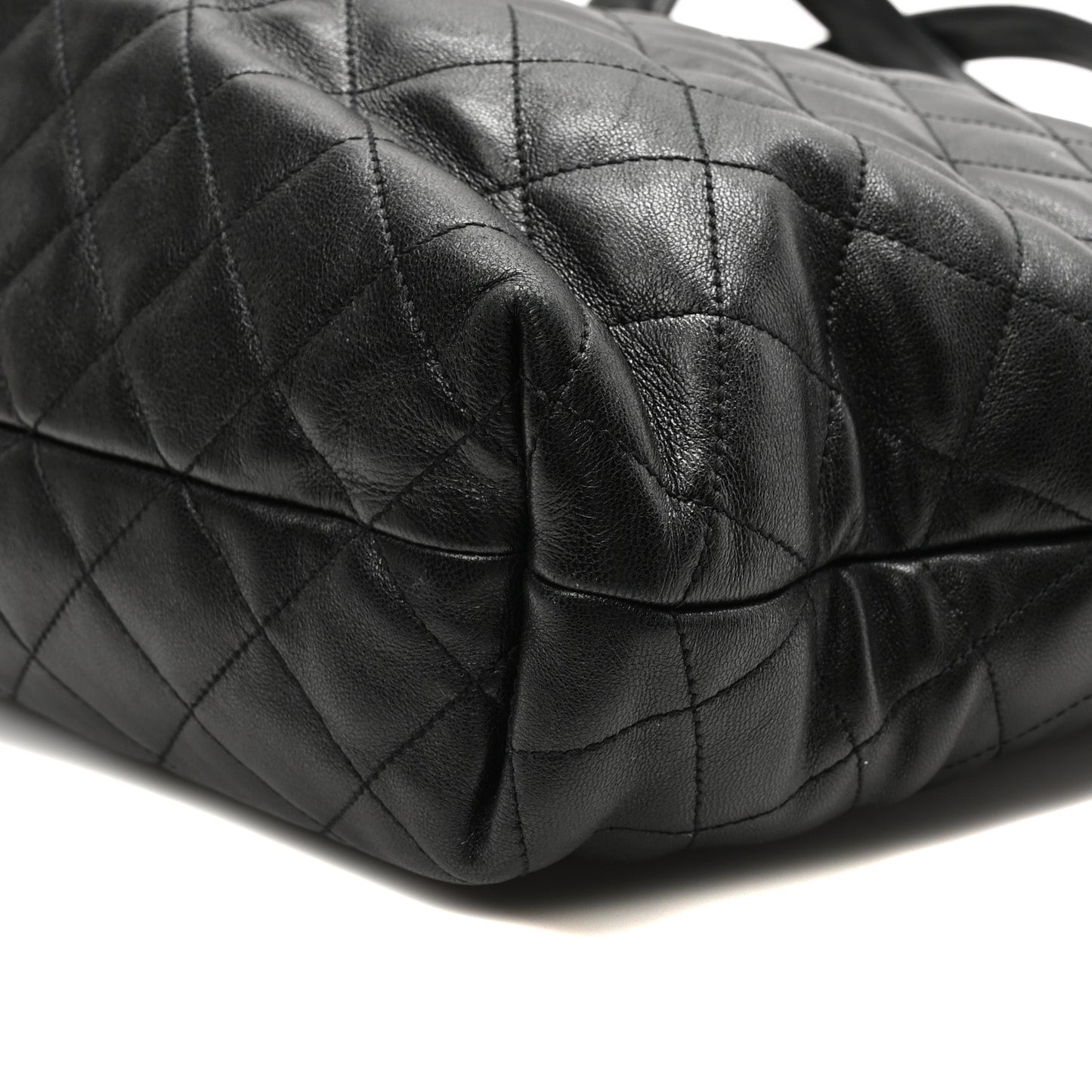 Lambskin Quilted Maxi Icare Shopping Tote Black