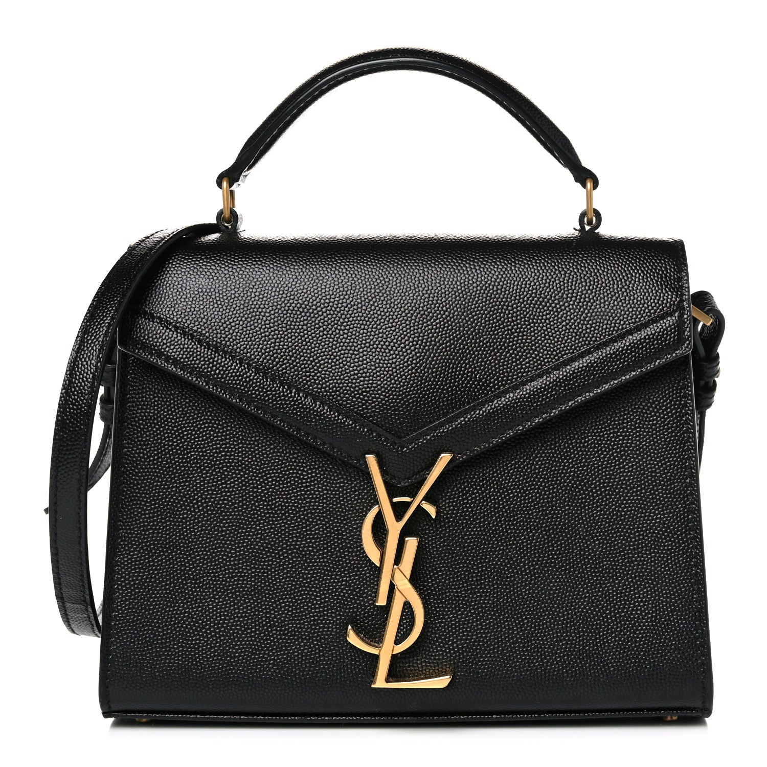 Saint Laurent Grain de Poudre Mini Classic Monogram Cassandra Top Handle Black 1 of 16