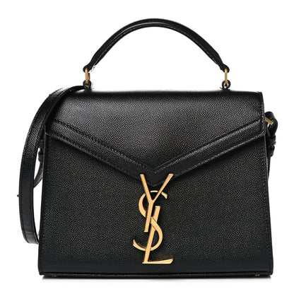 Saint Laurent Grain de Poudre Mini Classic Monogram Cassandra Top Handle Black 1 of 16