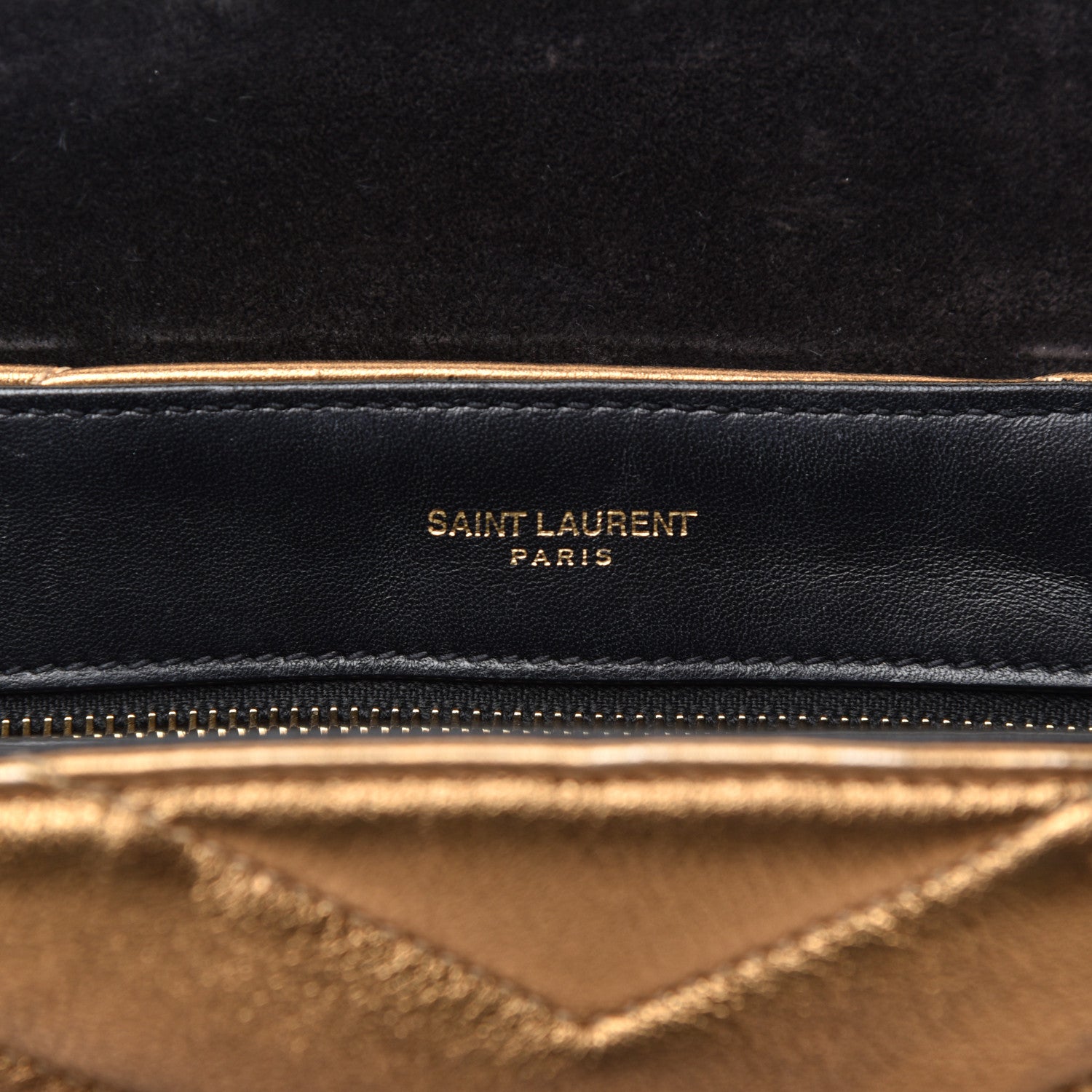 Saint Laurent Metallic Calfskin Y Quilted Monogram Toy Loulou Crossbody Bag Gold 9 of 10