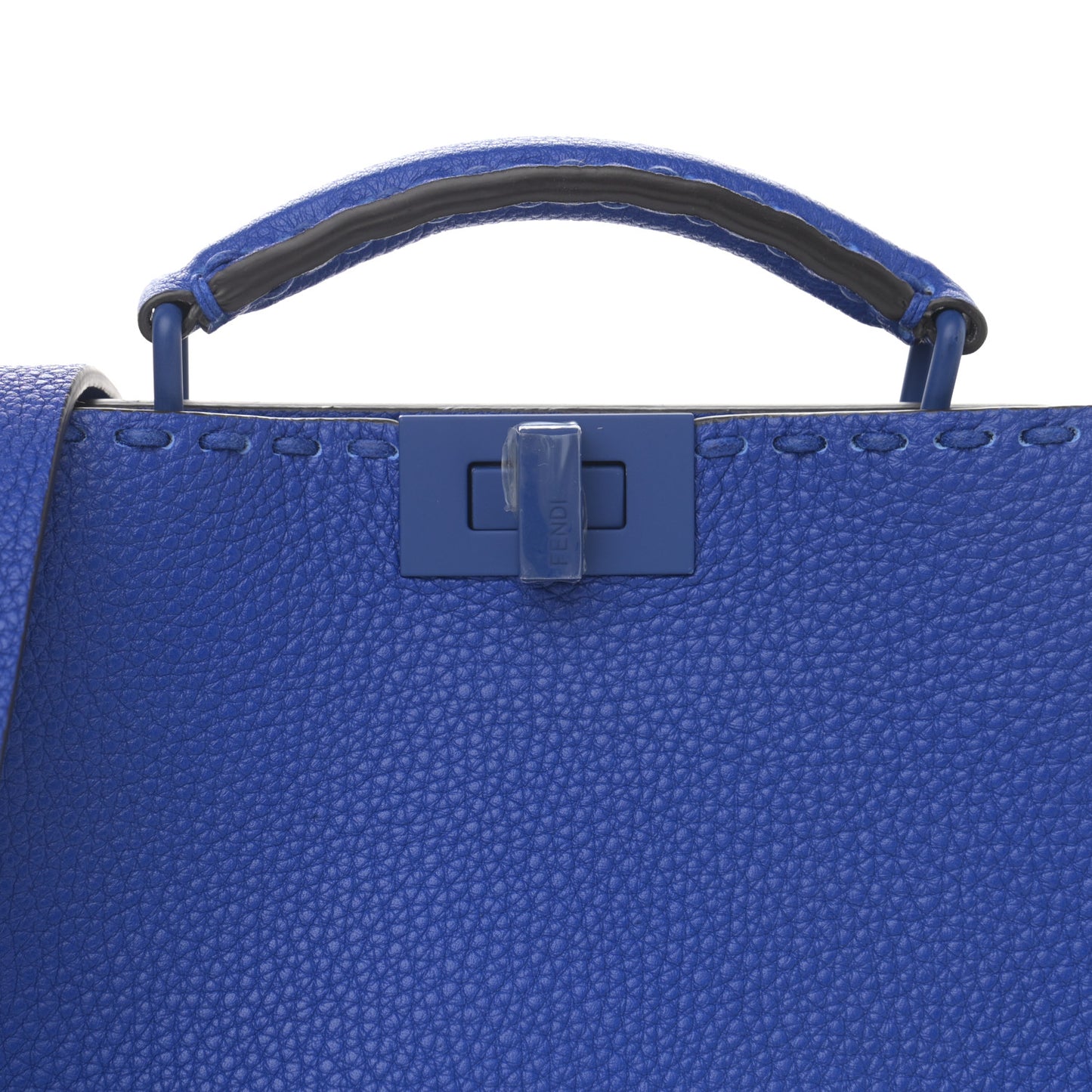Cuoio Romano Vitello Cover Sellerissima Monochrome Mini Peekaboo I SEE U Satchel Blue Neon