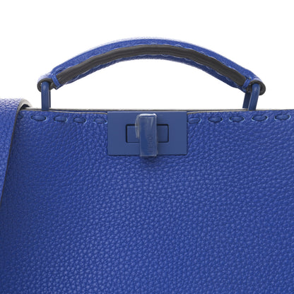 Fendi Cuoio Romano Vitello Cover Sellerissima Monochrome Mini Peekaboo I SEE U Satchel Blue Neon 8 of 10