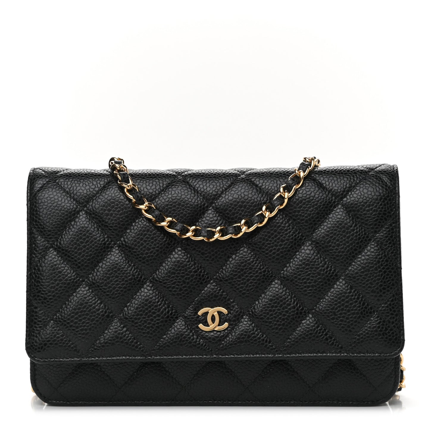 Caviar Quilted Wallet On Chain WOC Black