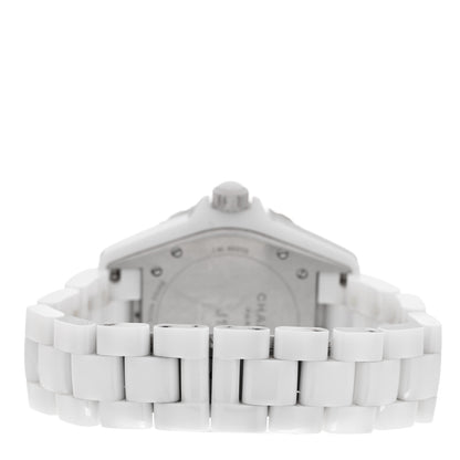 Chanel Stainless Steel Ceramic Diamond 38mm J12 Automatic Watch White White 3 of 4