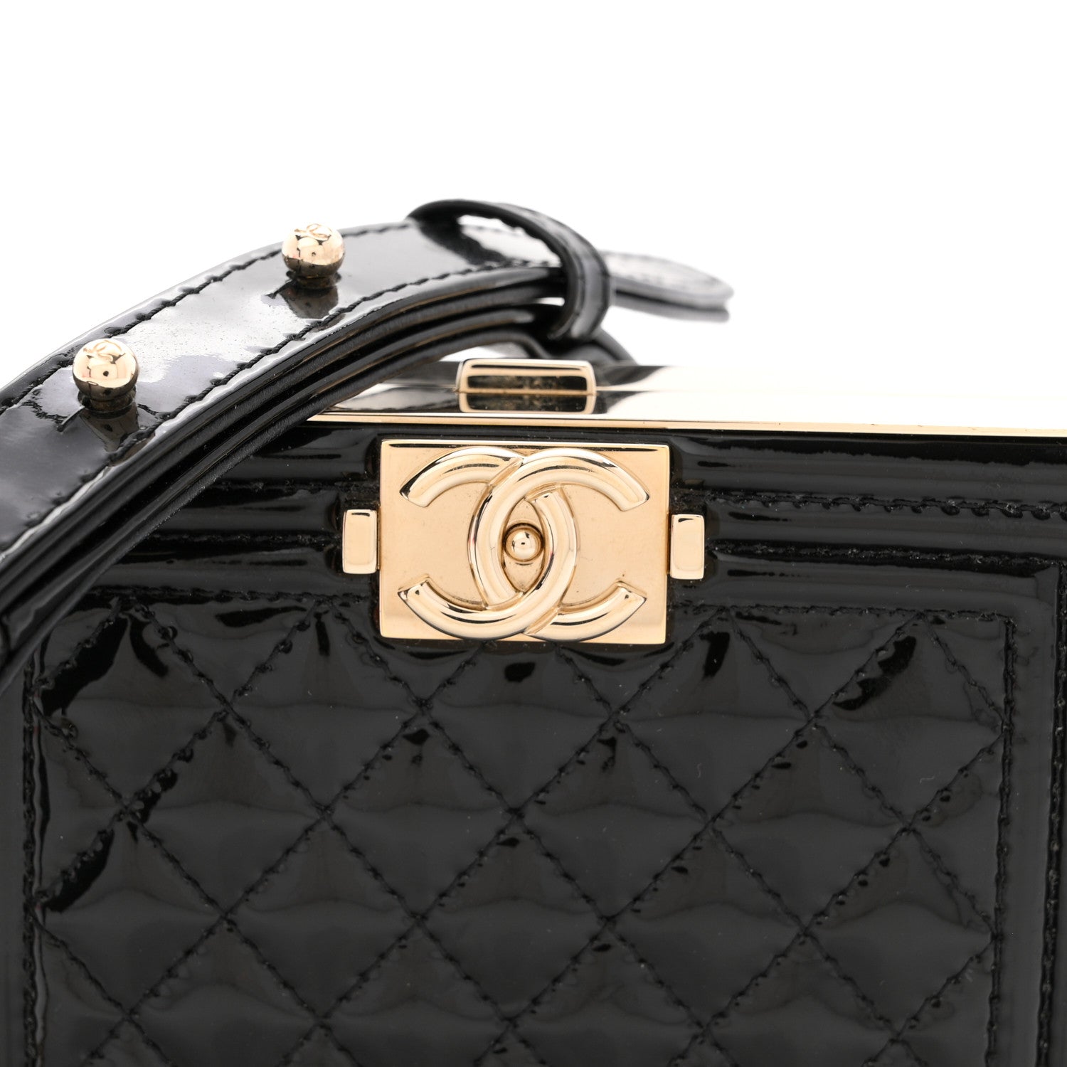Chanel Patent Calfskin Boy Minaudiere Black 8 of 11