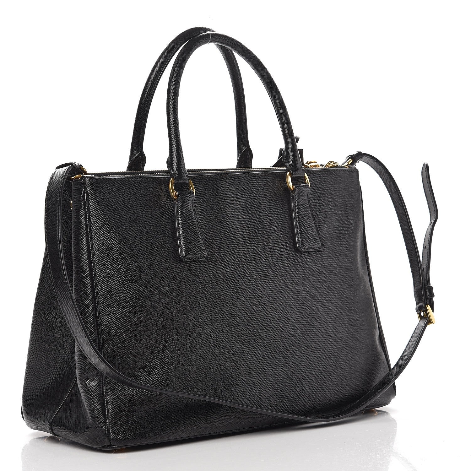 Prada Saffiano Medium Galleria Double Zip Tote Black 4 of 15