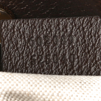 Gucci Monogram Textured Dollar Calfskin Horsebit 1955 Cinch Top Messenger Bag Beige Ebony Cocoa 7 of 11