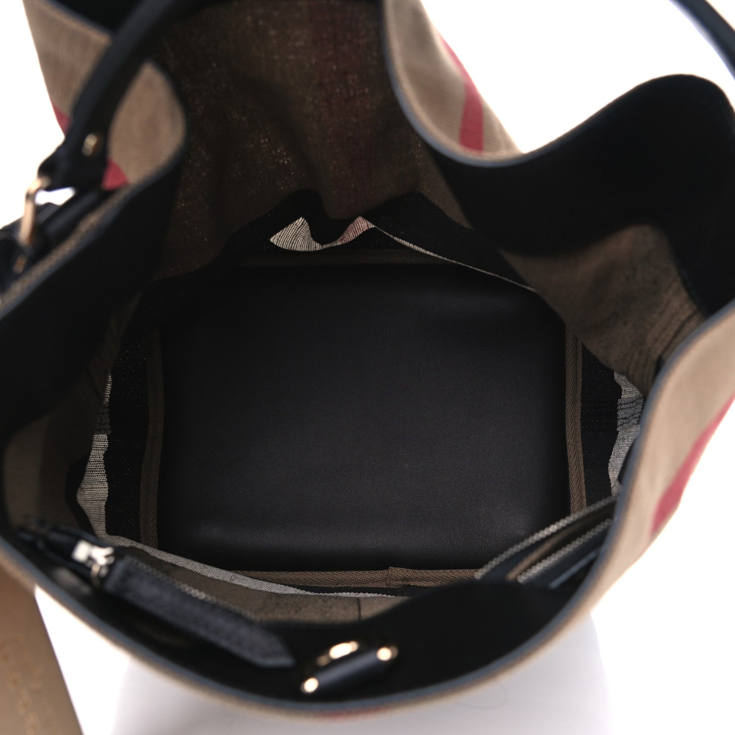 Burberry Canvas Mega Check Medium Ashby Hobo Black 4 of 4