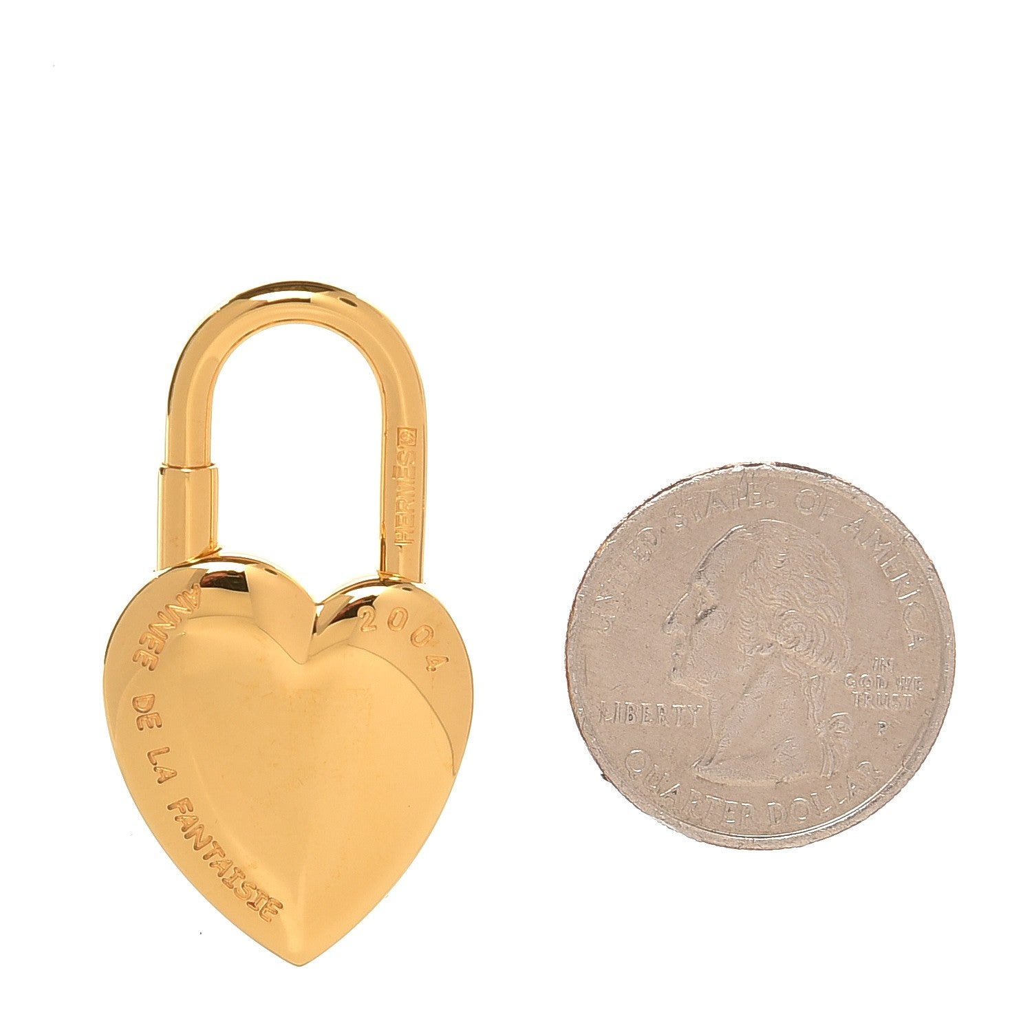Hermes Annee De La Fantaisie Heart Cadena Lock Gold 3 of 4