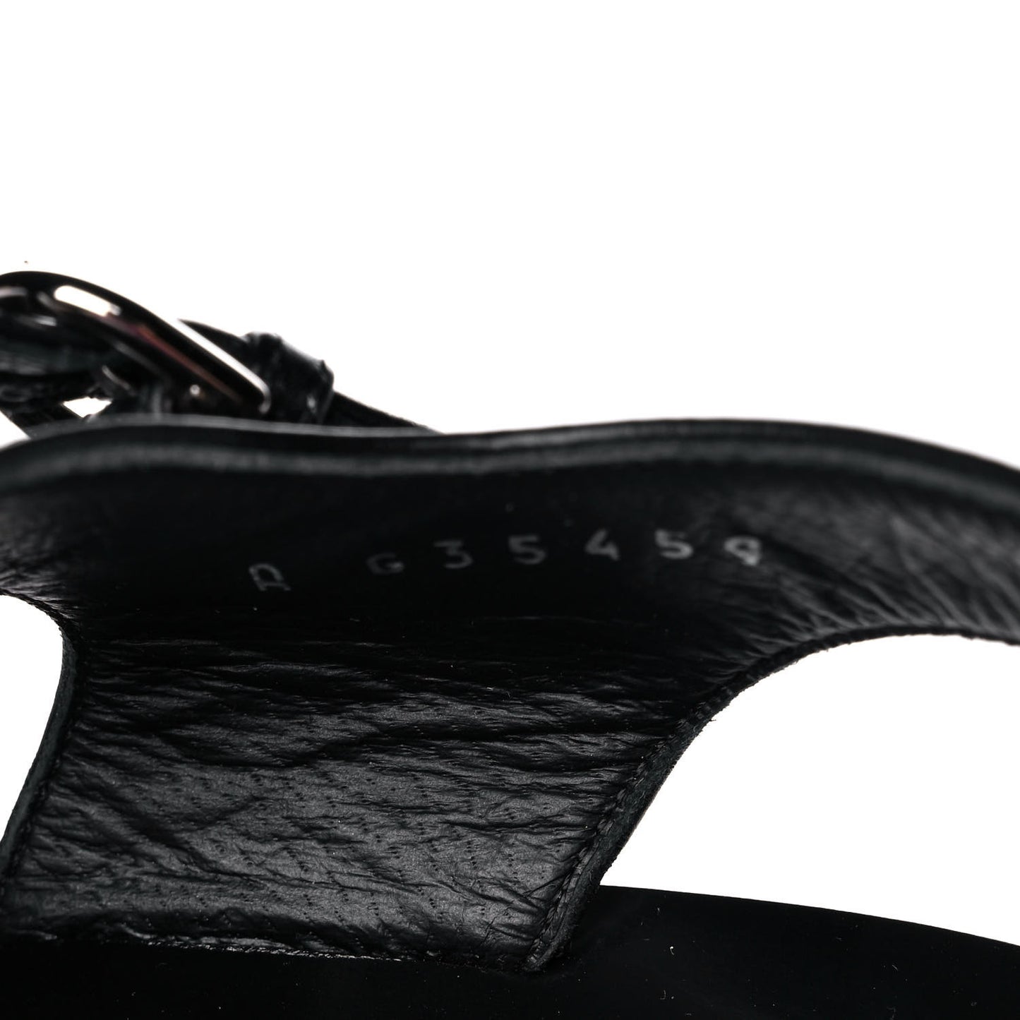 Calfskin Chain Sandals 37.5 Black