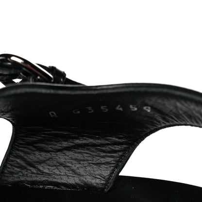 Chanel Calfskin Chain Sandals 37.5 Black 9 of 10