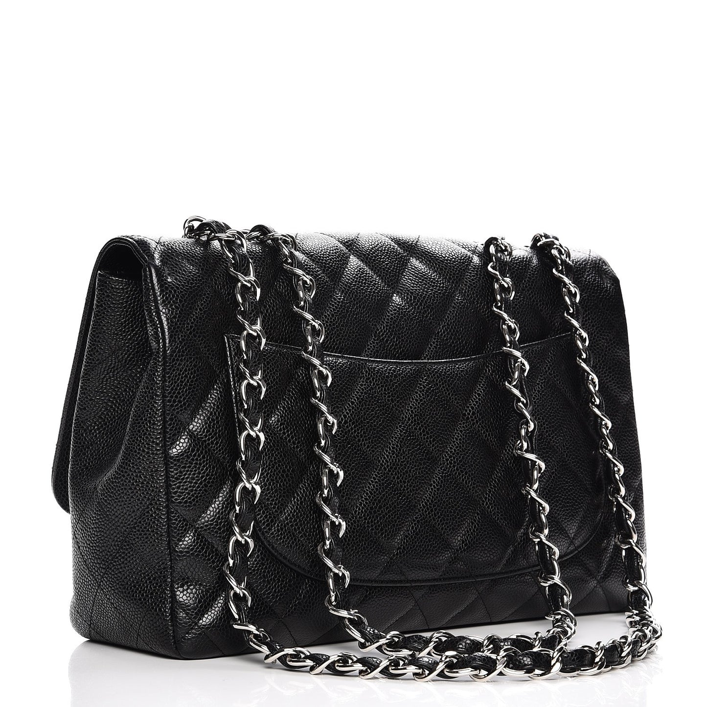 Caviar Quilted Jumbo Single Flap Black