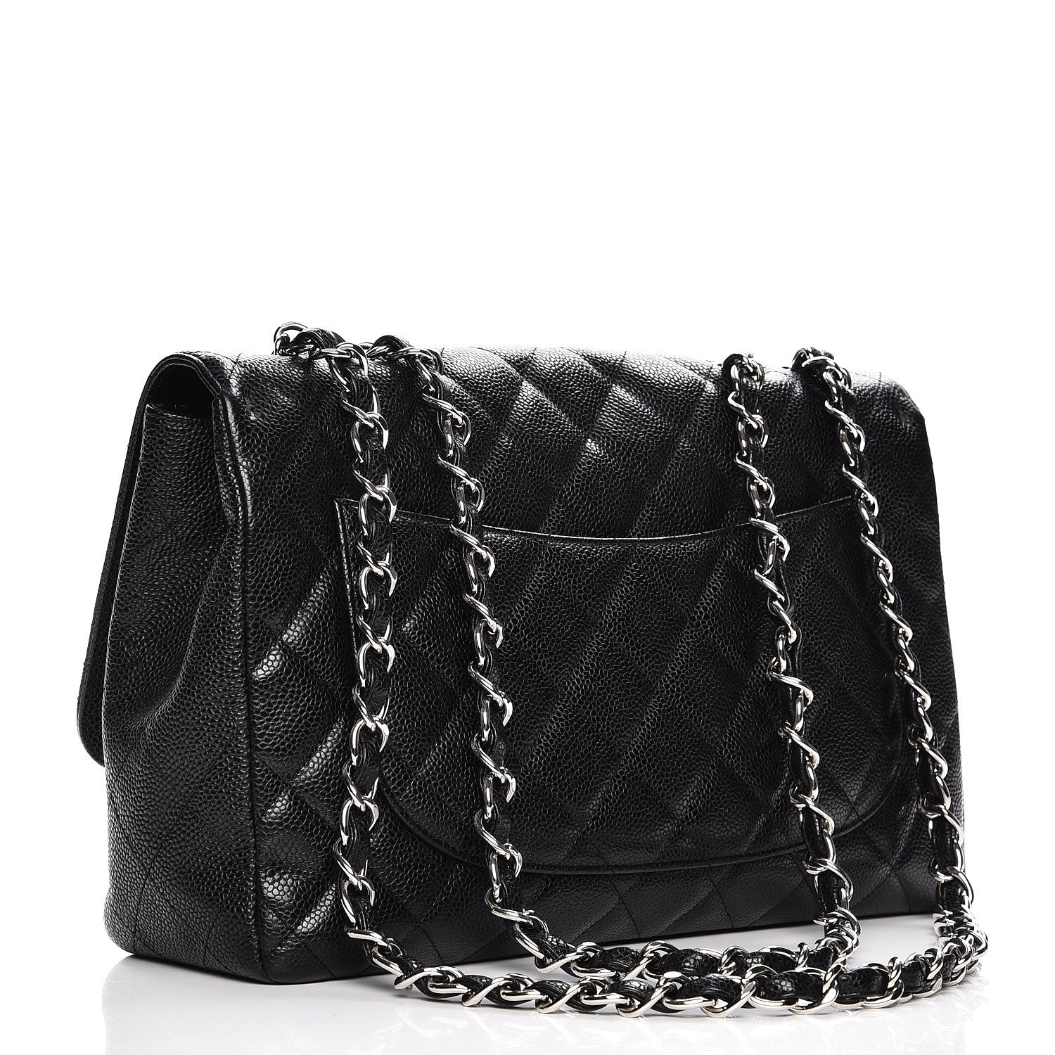 Chanel Caviar Quilted Jumbo Single Flap Black 3 of 11