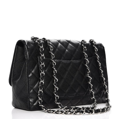 Chanel Caviar Quilted Jumbo Single Flap Black 3 of 11
