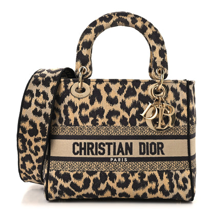 Christian Dior Canvas Medium Mizza Embroidered Lady D-Lite Beige Multicolor 1 of 9