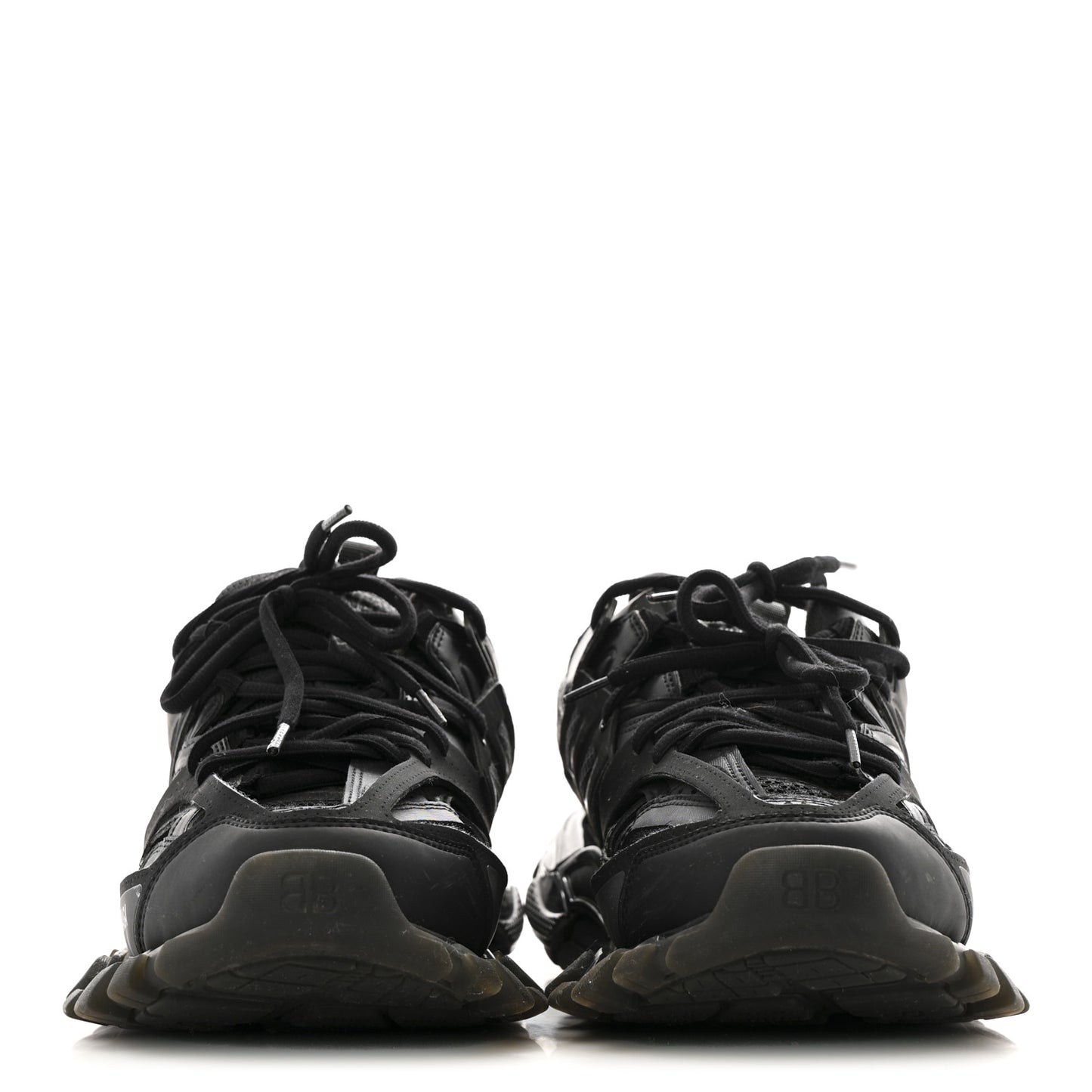 Rubber Mesh Fabric Clear Sole Womens Track Sneakers 40 Black