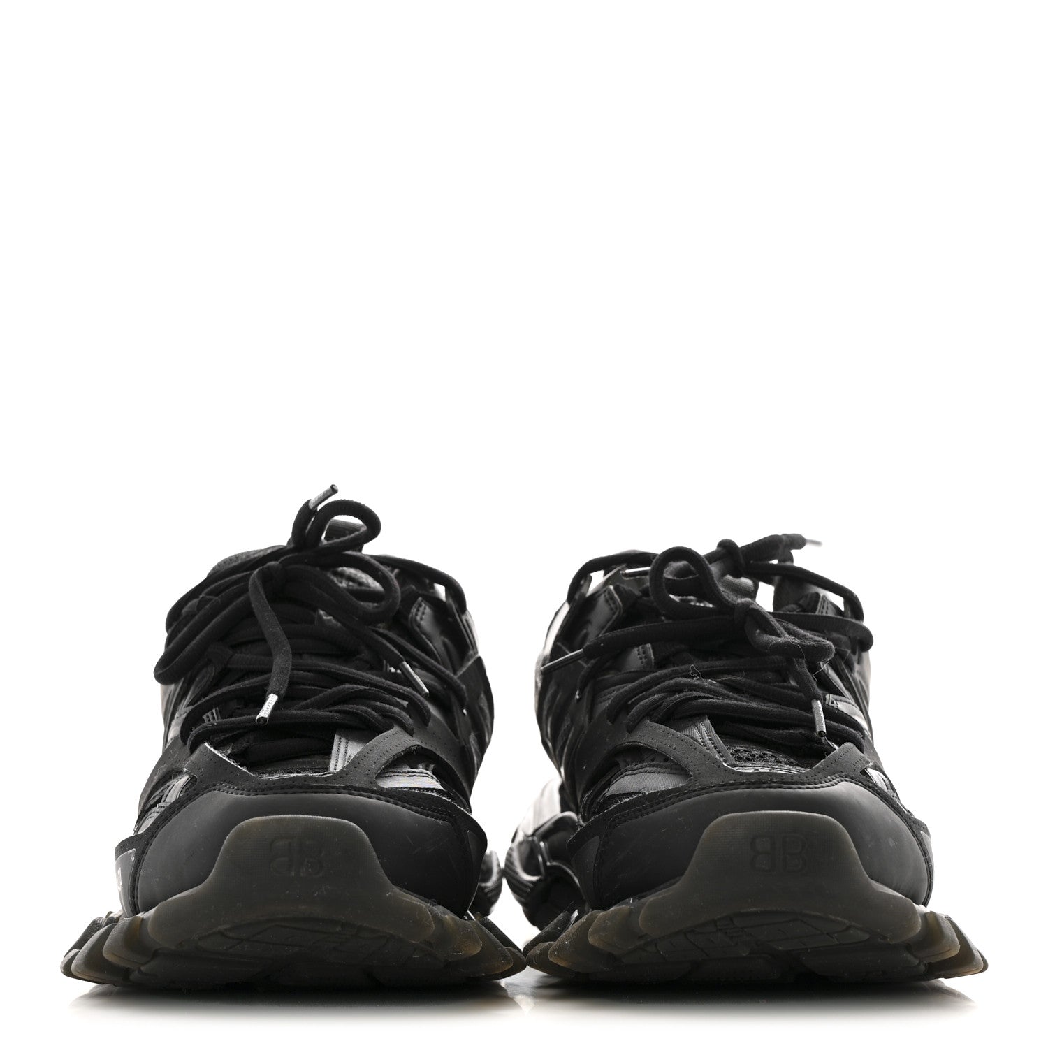 Balenciaga Rubber Mesh Fabric Clear Sole Womens Track Sneakers 40 Black 3 of 11
