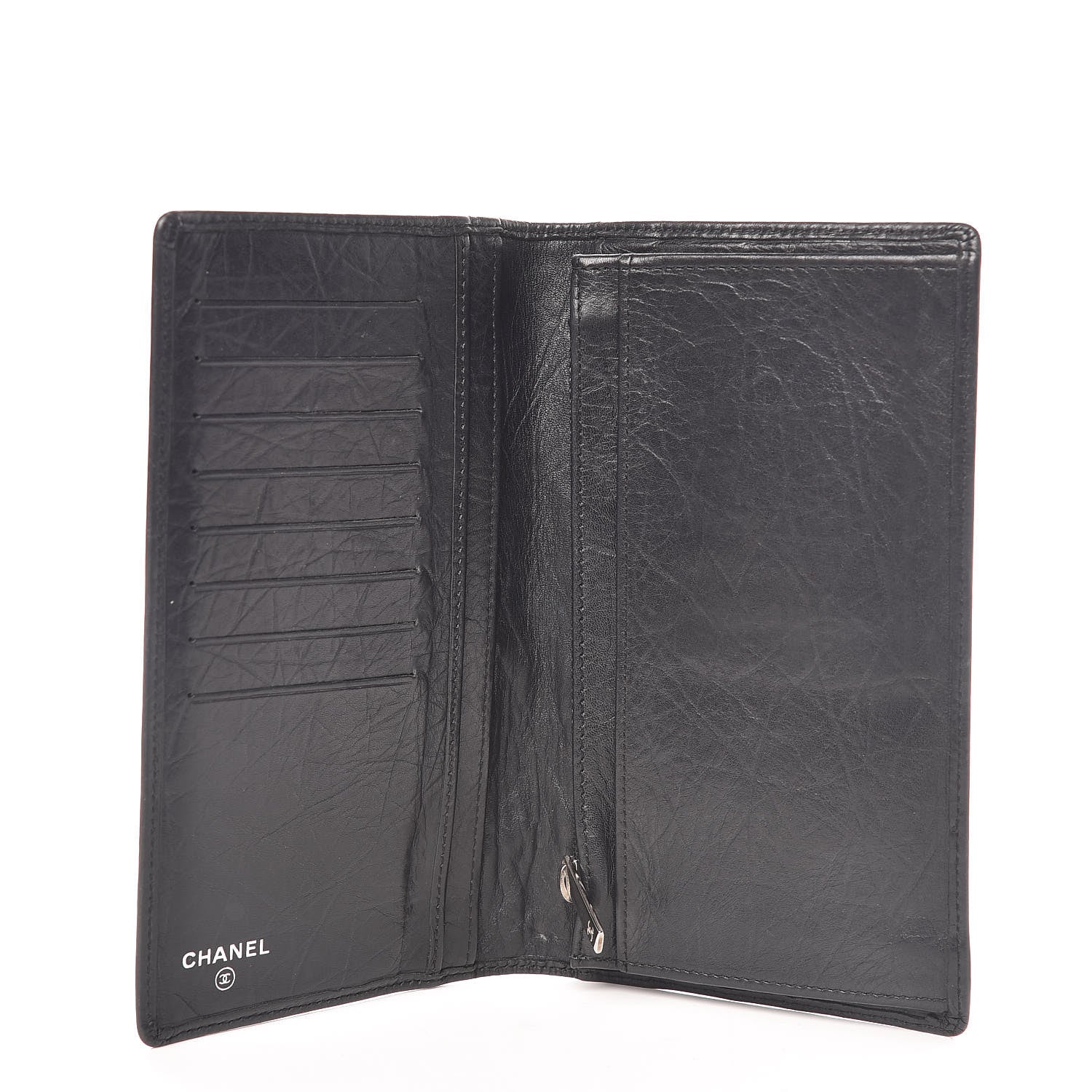 Chanel Aged Calfskin Quilted Cambon Yen Wallet Black 5 of 8