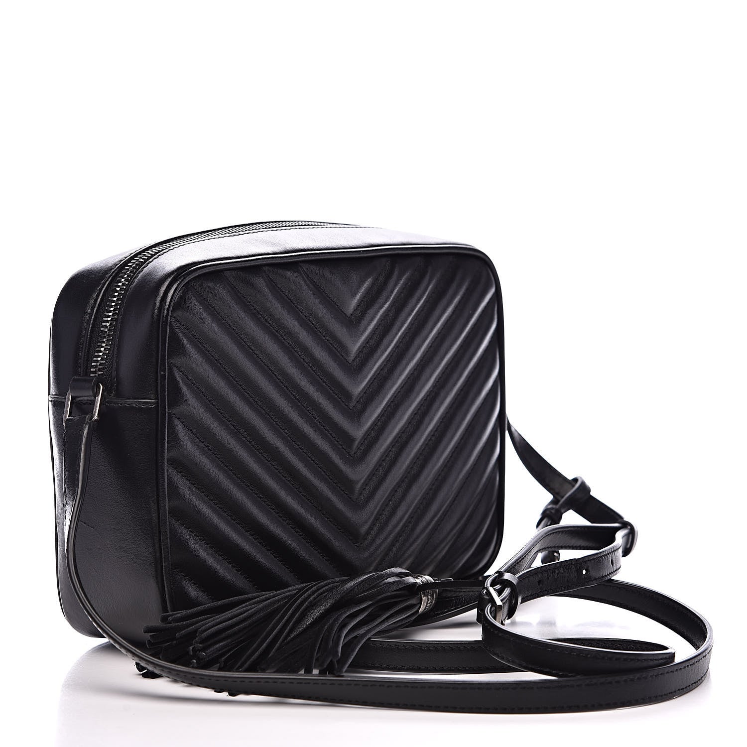 Saint Laurent Calfskin Matelasse Monogram Lou Camera Bag Black 3 of 11