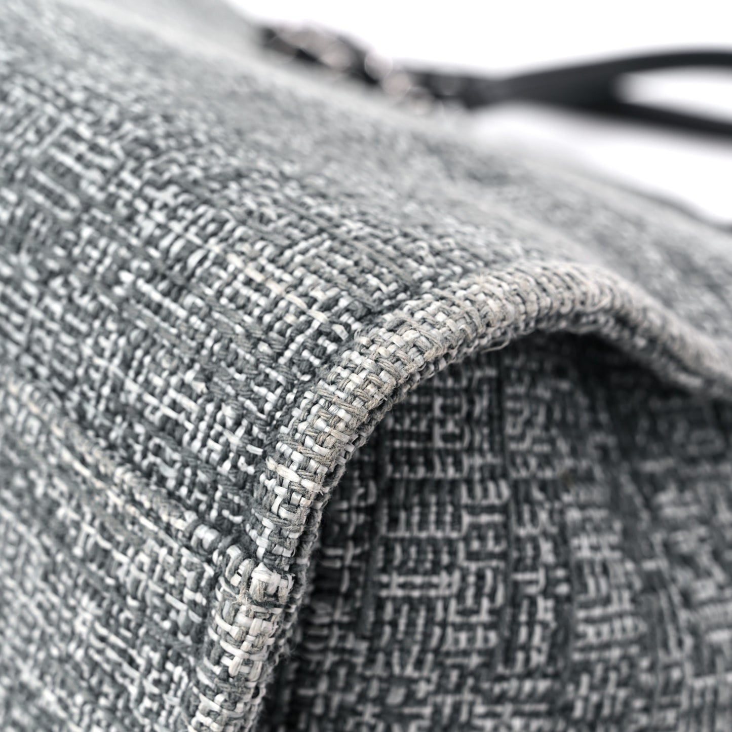 Straw Lurex Small Deauville Tote Charcoal
