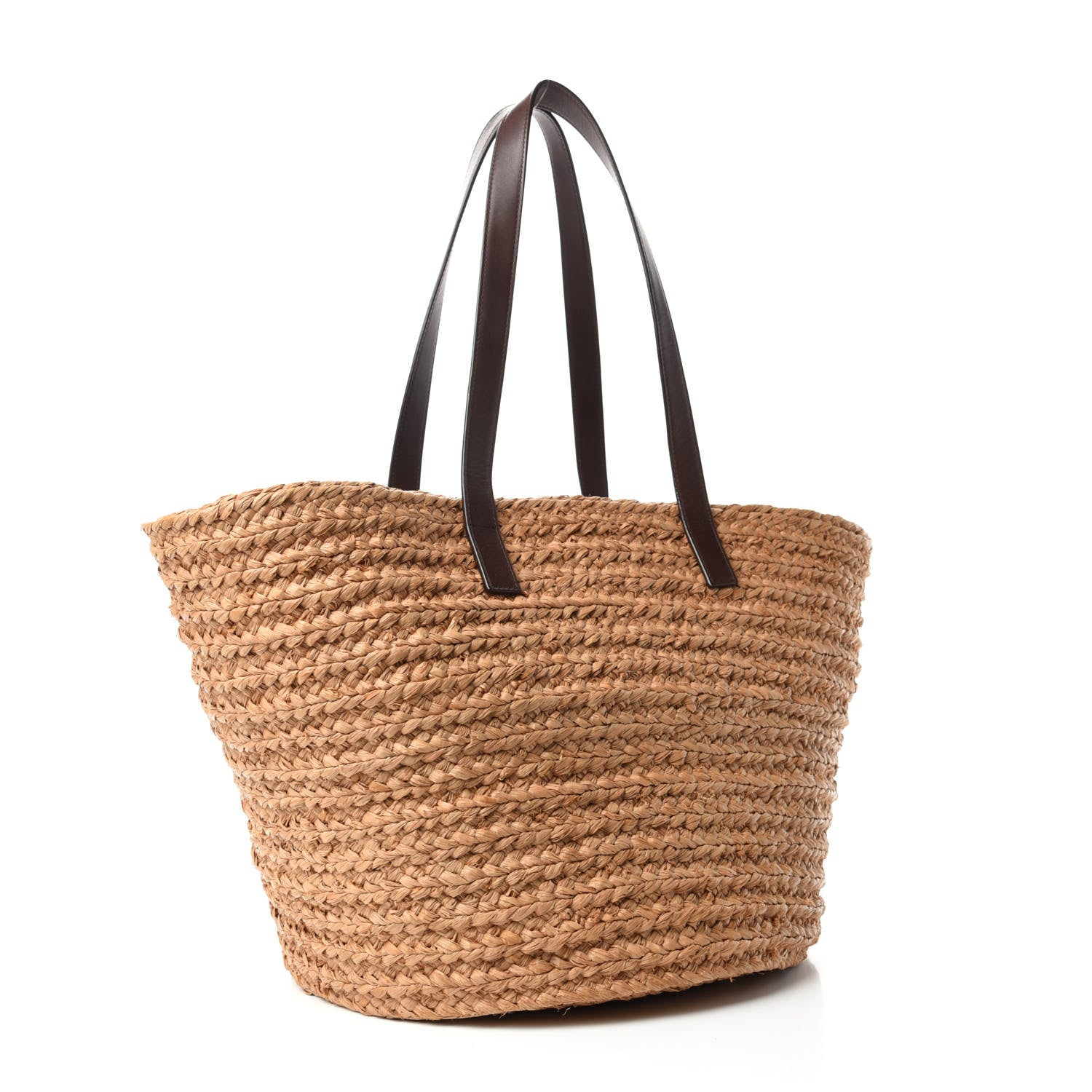 Saint Laurent Raffia Calfskin Medium Panier Tote 3 of 10