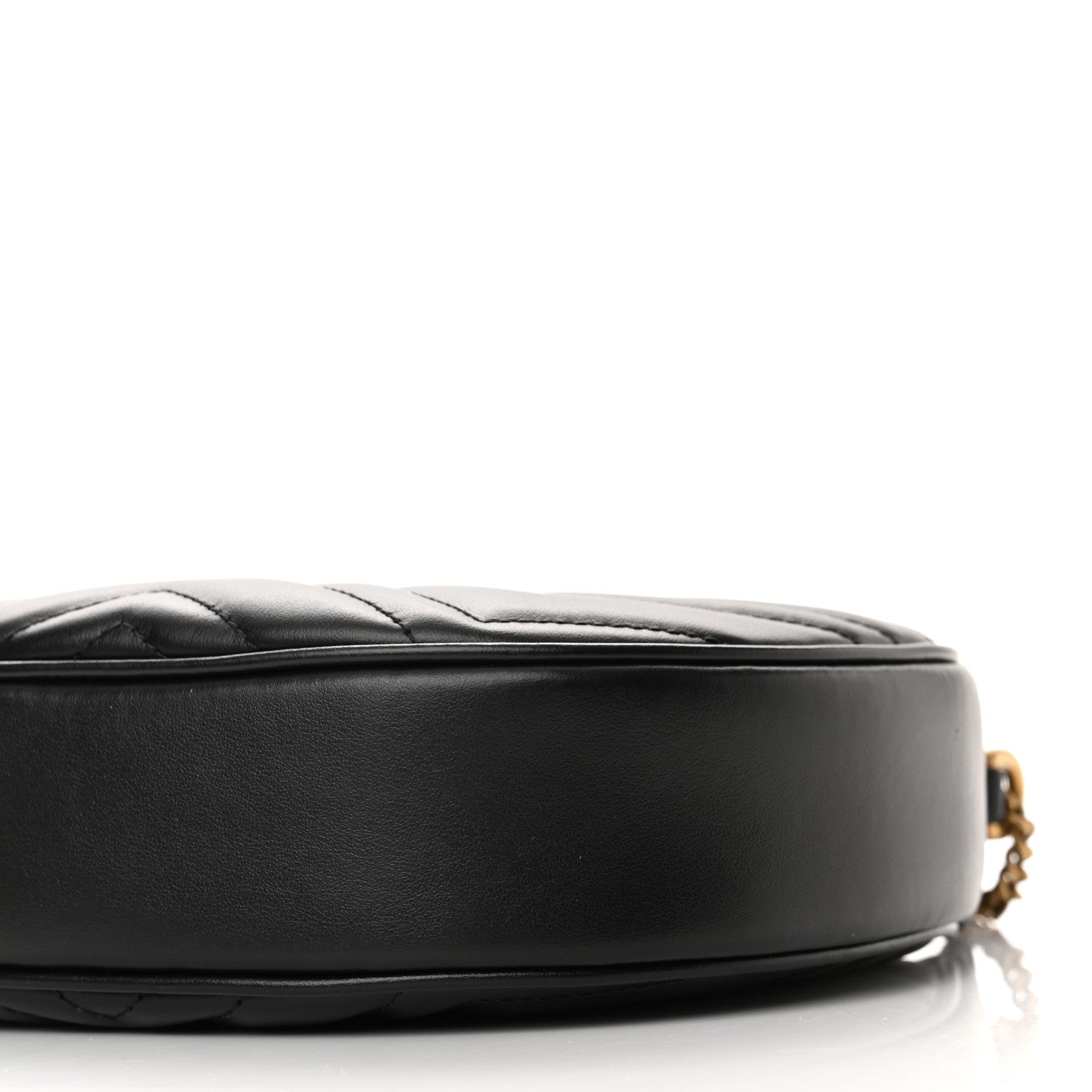 Gucci Calfskin Matelasse Chevron Mini GG Marmont Half Moon Hobo Black 9 of 10