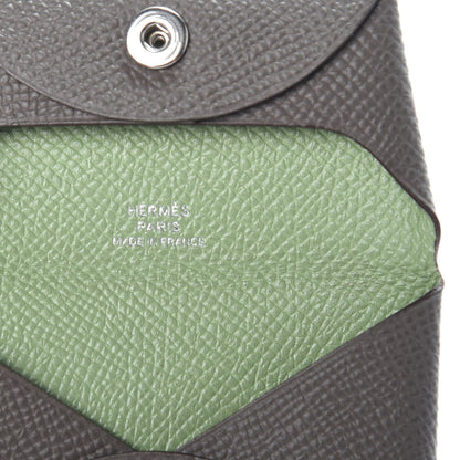 Hermes Epsom Bastia Verso Coin Purse Gris Etain Vert Criquet 5 of 6