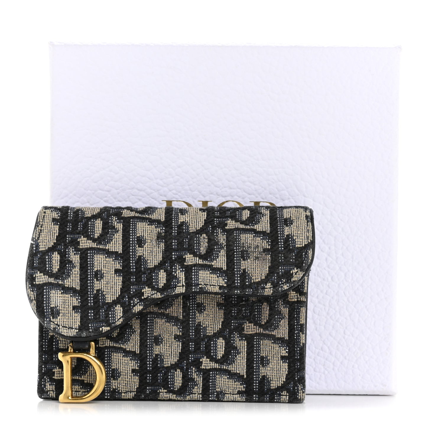 Oblique Saddle Card Holder Blue