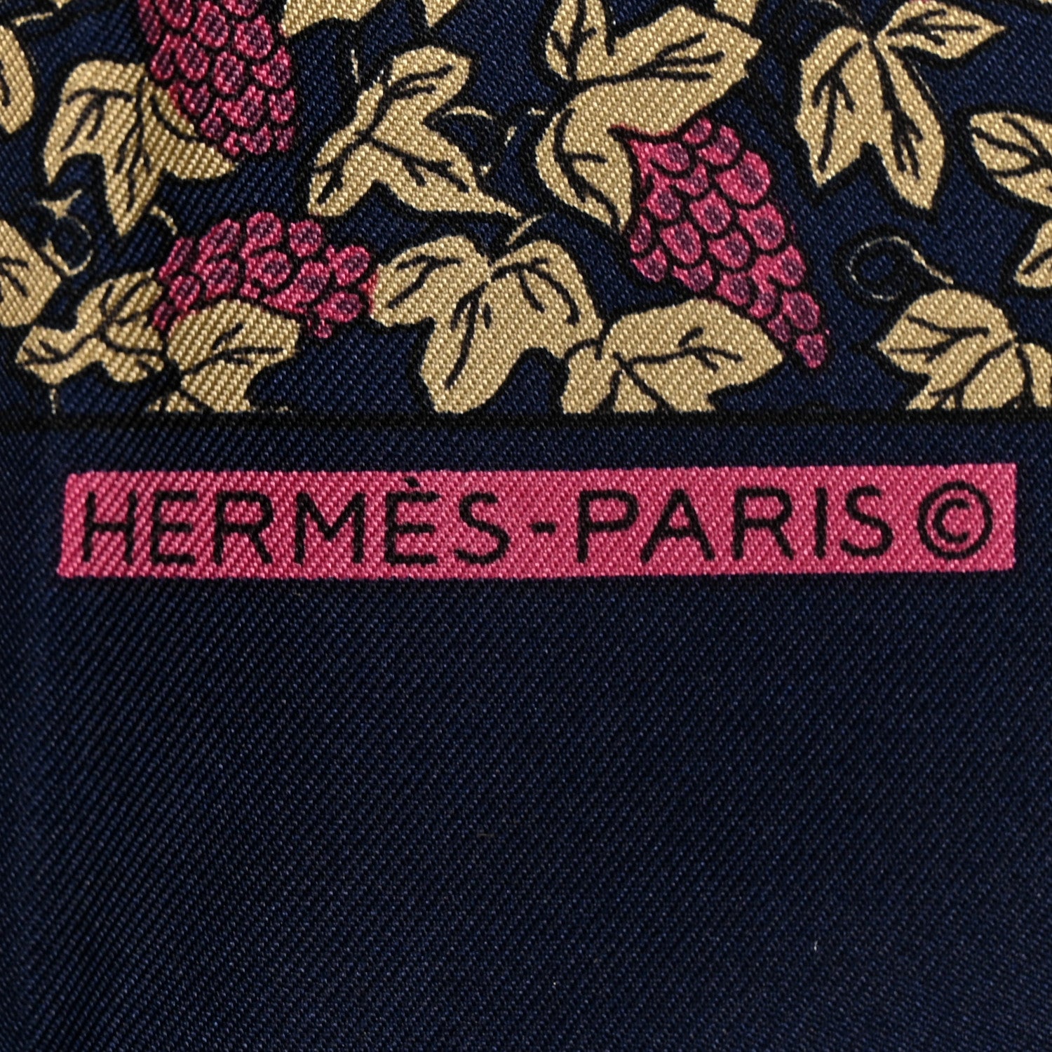 Hermes Silk Grape Vines Pocket Square 45 3 of 3