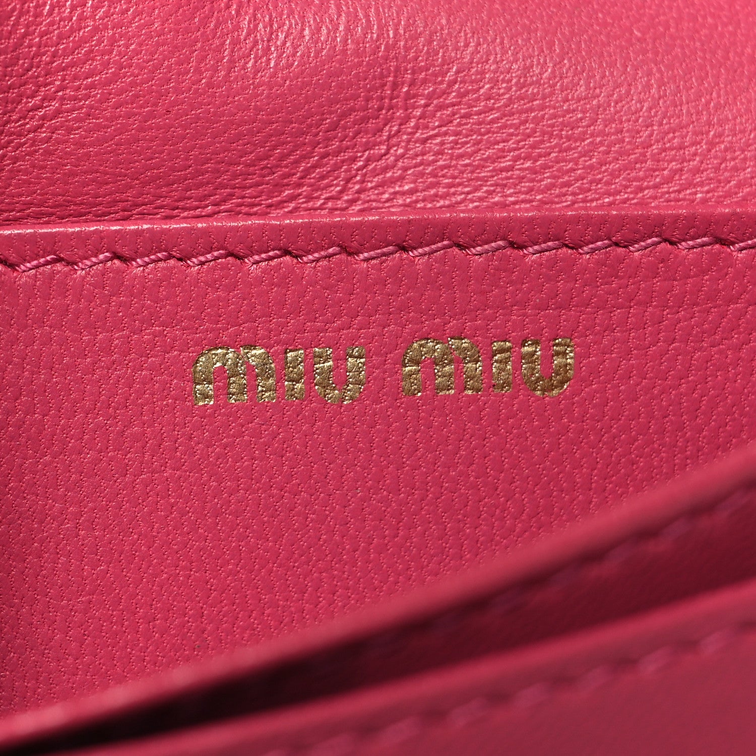 Miu Miu Nappa Impunture Flap Card Holder Key Ring Magenta 6 of 11