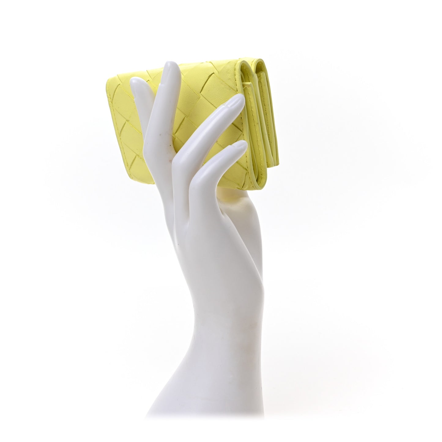 Nappa Intrecciato Trifold Wallet Kiwi