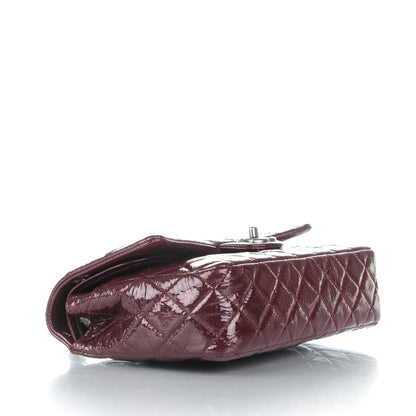 Chanel Distressed Patent Quilted Medium Double Flap Bordeaux 4 of 8