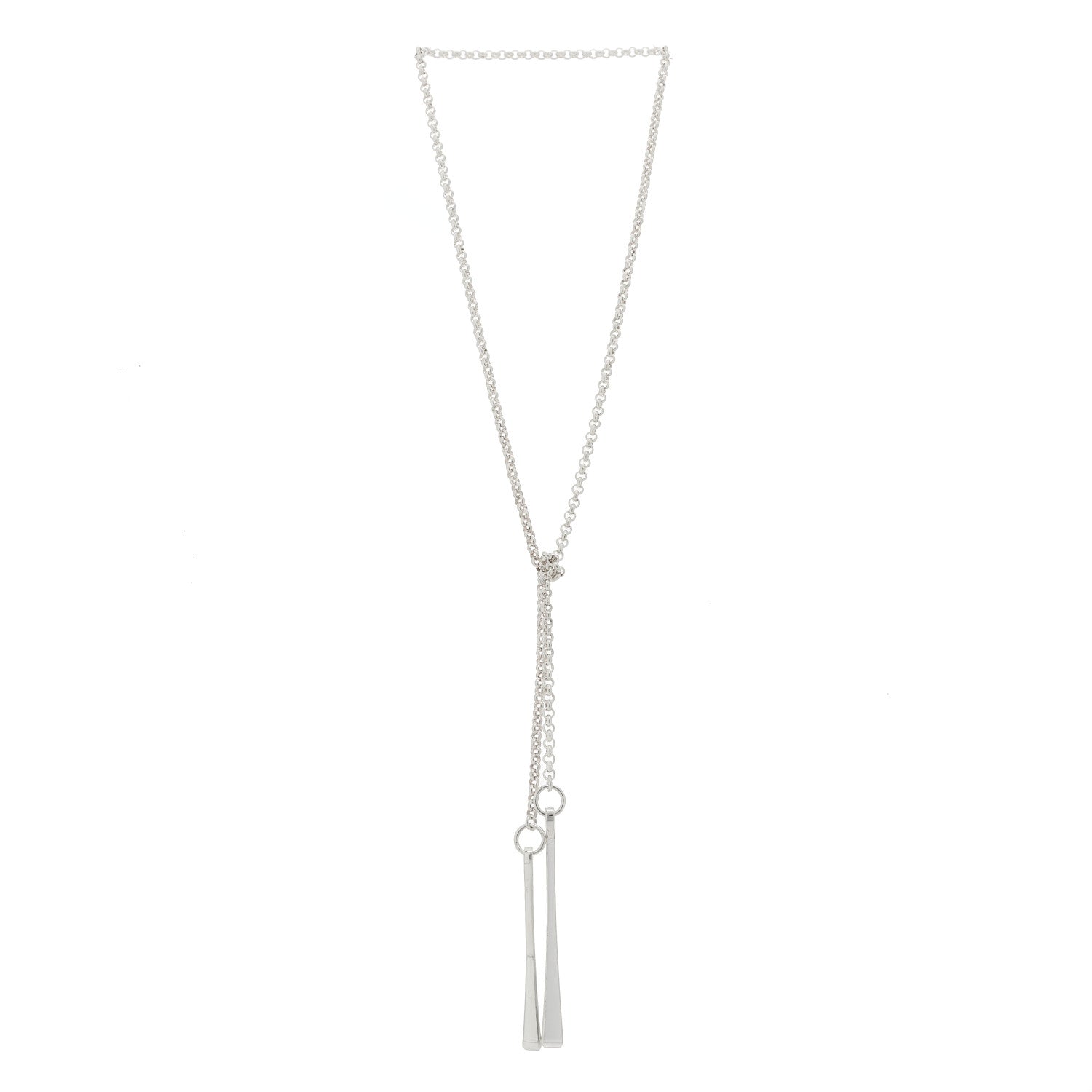 Hermes Sterling Silver Clou de Forge Lariat Necklace 3 of 5