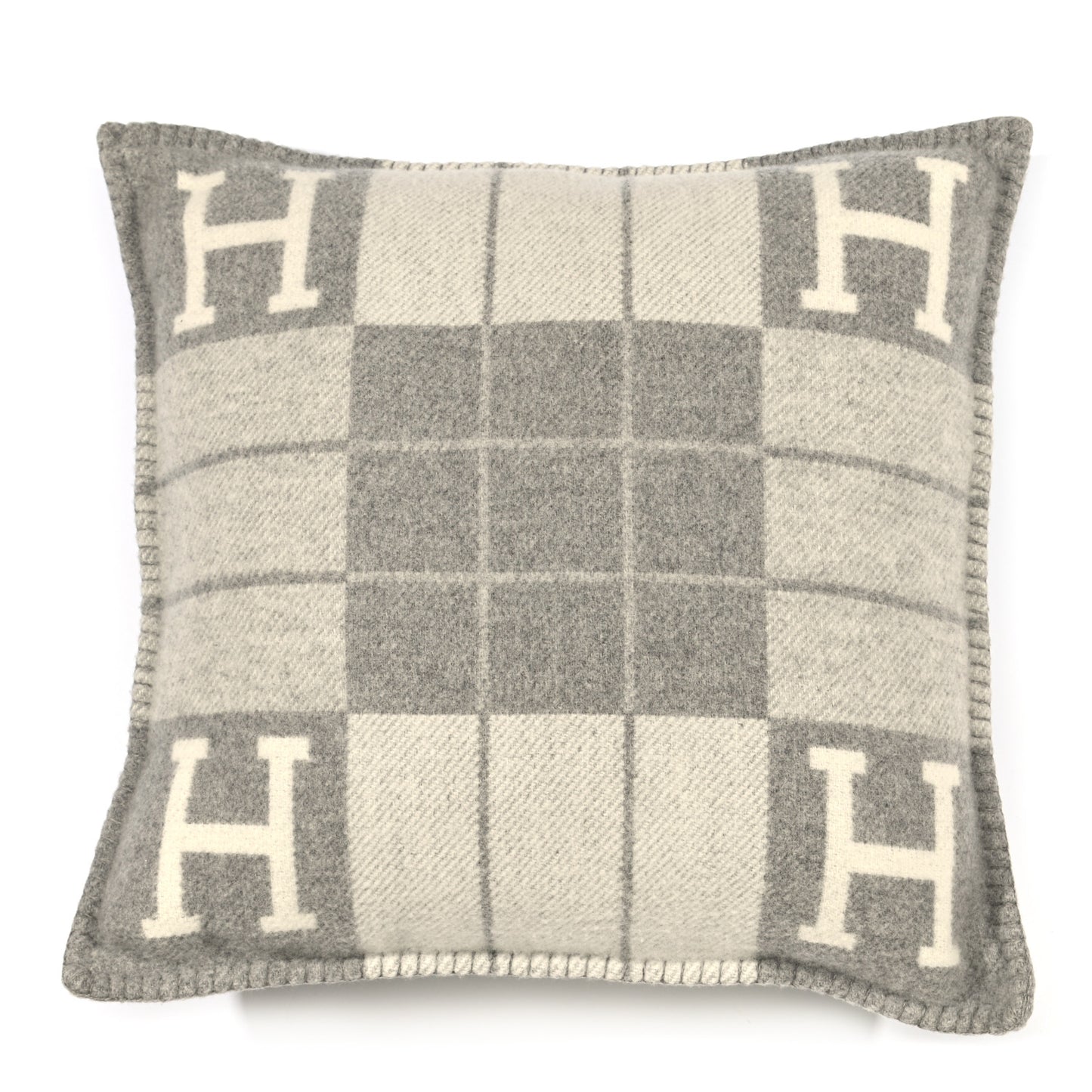 Wool Cashmere Avalon III Pillow PM Ecru Gris Clair