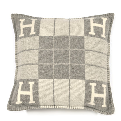 Hermes Wool Cashmere Avalon III Pillow PM Ecru Gris Clair 1 of 3